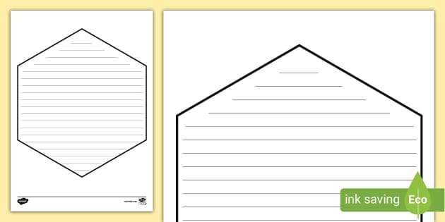 Hexagon Writing Template (teacher made) - Twinkl