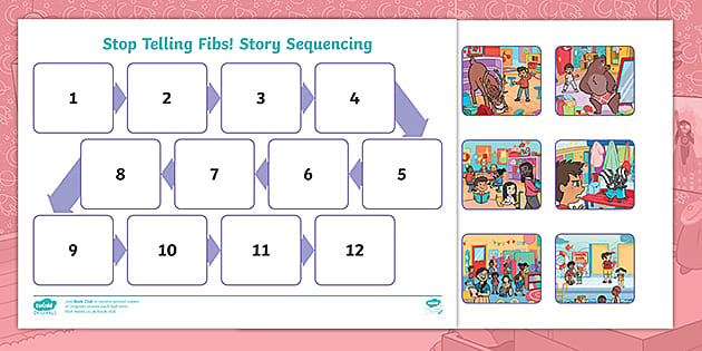 Stop Telling Fibs Story Sequencing Activity (teacher made)