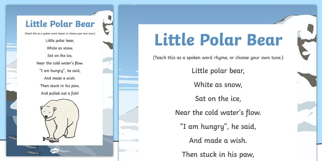 Little Polar Bear Rhyme