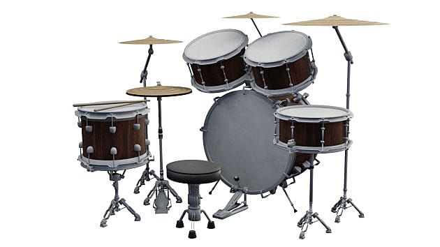 3D Model: Musical Instruments - Drum Kit - Twinkl