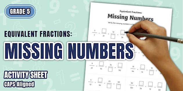 Basic Bahasa Worksheet Grade 6 Maths Term 4 - Equivalent Fractions: Missing Numbers Activity ...