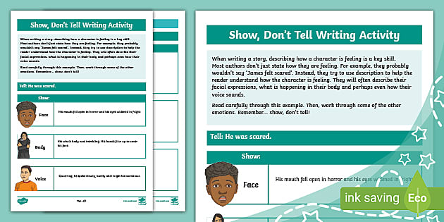 examples of show don't tell in creative writing ks2