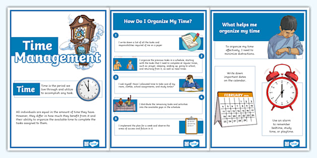 How to Organize Your Time Poster (teacher made) - Twinkl