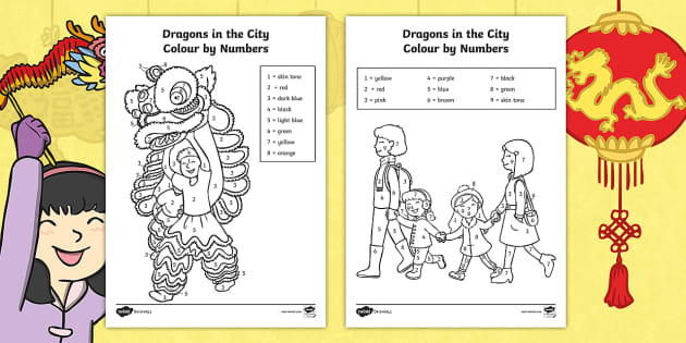 Dragons in the City: Chinese New Year Colour by Number