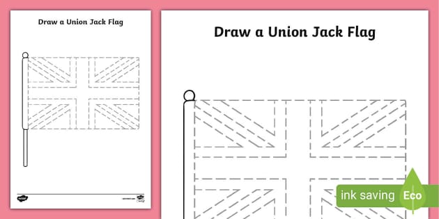 Draw a Union Jack Flag Pencil Control Activity - Twinkl