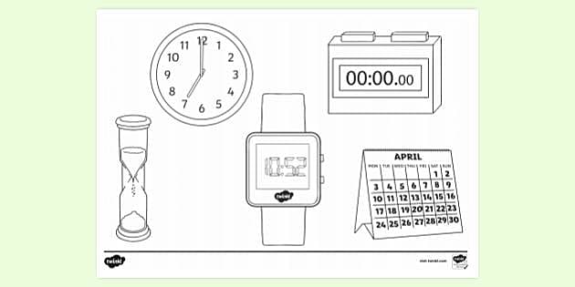 Time Colouring | Colouring Sheets (teacher made) - Twinkl