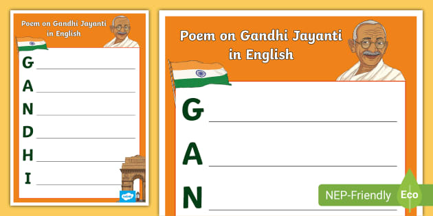 Free Poem On Gandhi Jayanti In English Gandhi Jayanti Twinkl 1466