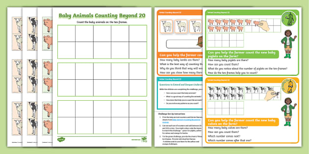 👉 EYFS Verbal Counting Beyond 20 Chilli Challenge Baby Animals