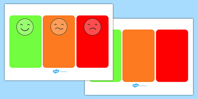 Behaviour Management Traffic Light Face Cards - Communication