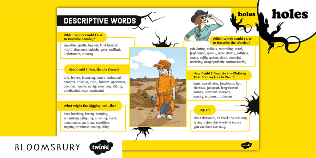 Holes Descriptive Word Mat