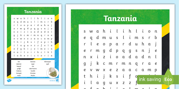 KS2 Tanzania Word Search - Twinkl