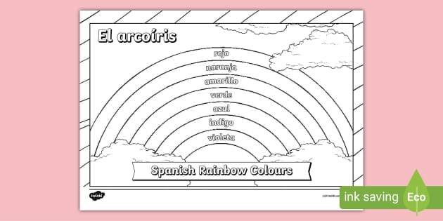 Spanish: Rainbow Colours Colouring Sheet (teacher made)