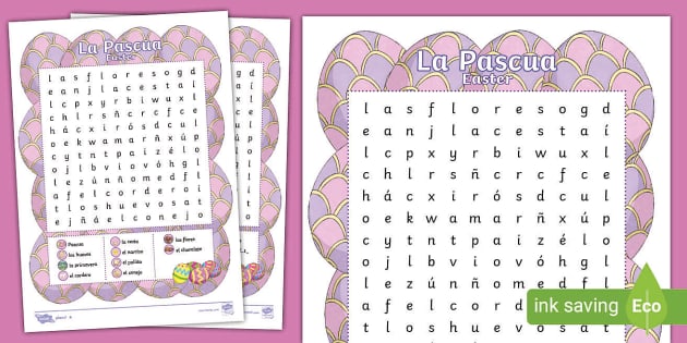Spanish Easter Words Differentiated Word Search Twinkl