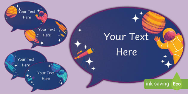 Space Themed Editable Speech Bubble Display (teacher Made)