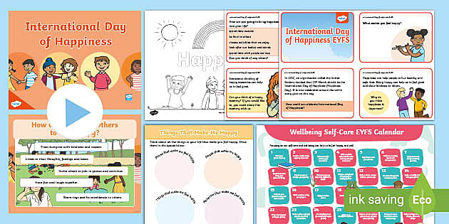 International Day of Happiness Activity Pack - EYFS - Twinkl