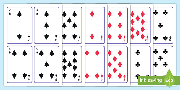 Printable Playing Cards  Elementary Math Games & Resources