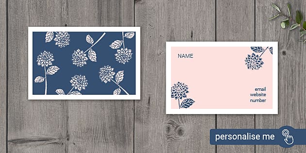 Dahlia Business Cards In Blueberry