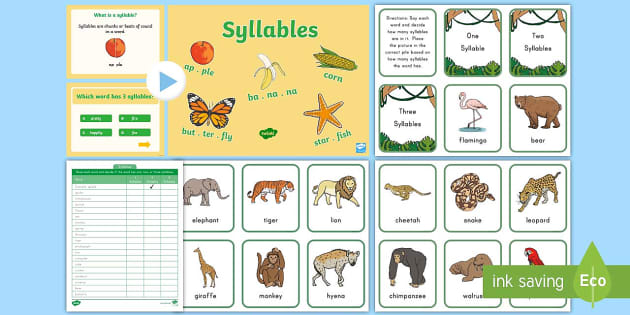 syllables in english activity pack teacher made