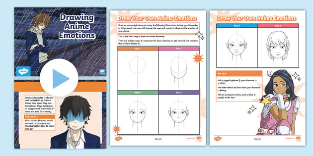 How to Draw Anime Faces Kids Printable Worksheets How-to-draw E