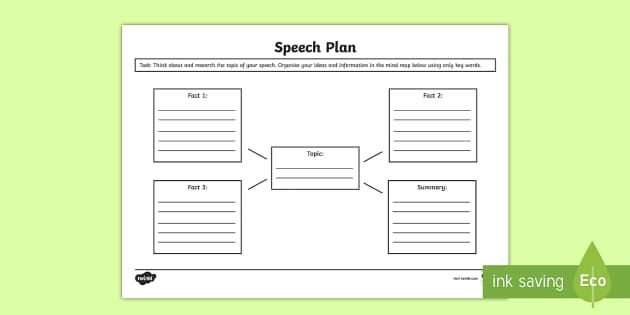 writing a speech planning sheet