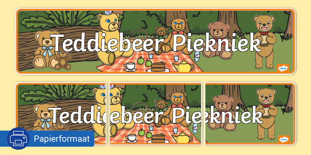 Teddiebeer Piekniek Vertoonbanier (teacher made) - Twinkl