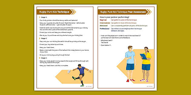 Rugby: Punt Kick Techniques Card (teacher made) - Twinkl