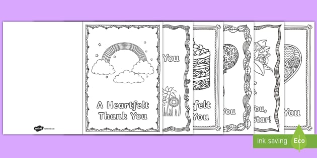 teacher thank you cards diy colouring primary resources