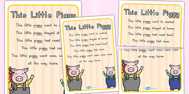 This Little Piggy Nursery Rhyme Poster (teacher made)