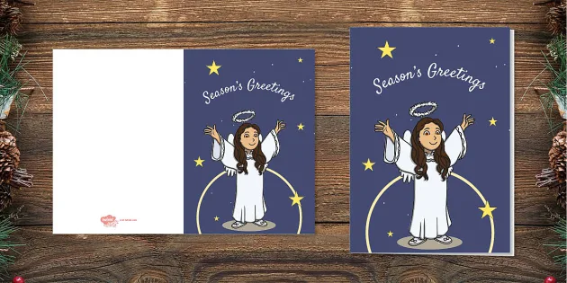 Girl as an Angel' Christmas Card | Twinkl Party - Twinkl