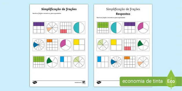 Atividade de matemática: Simplificação de fração - 5º ou 6º ano - Acessaber