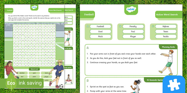 football active word search puzzle teacher made twinkl
