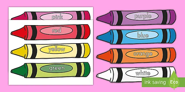 Color Words on Crayons Cutouts (Teacher-Made) - Twinkl