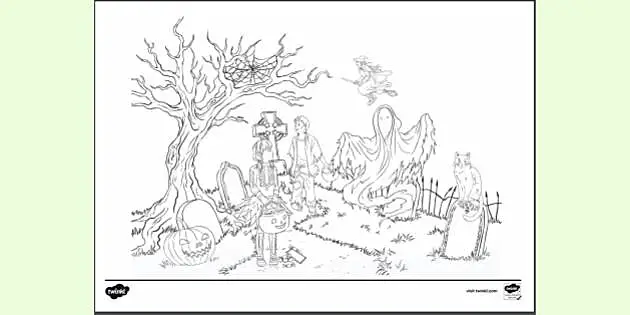 Happy Halloween Coloring Sheets (Teacher-Made) - Twinkl