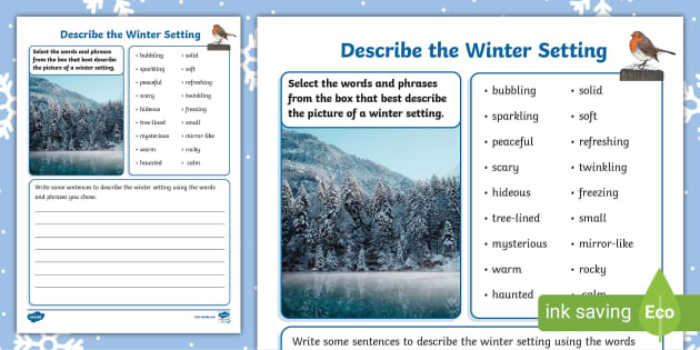 describing snow falling creative writing