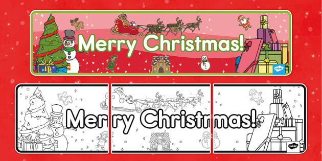 merry christmas printable banner