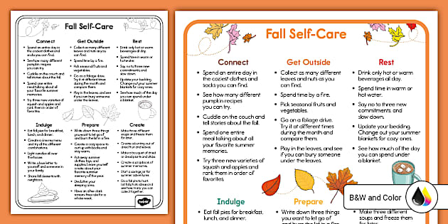 Fall Family Self-Care for Families (teacher made) - Twinkl