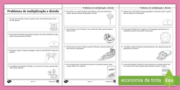 Problemas de Multiplicação para 4° ano - Toda Matéria