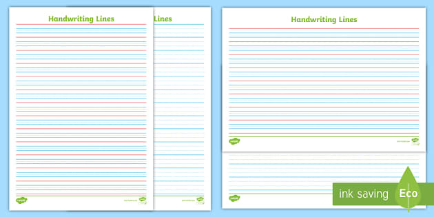Coloured Lined Writing Paper  Handwriting Paper Worksheets