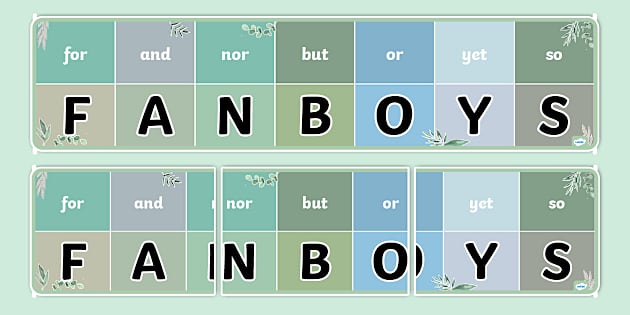 Botanical-Themed FANBOYS Coordinating Conjunctions Display Banner