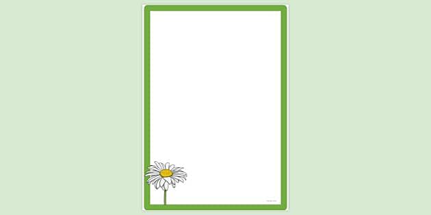 FREE! - Simple Blank Daisy Page Border | Page Borders | Twinkl