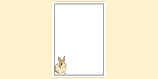 FREE! - Simple Blank Young Baby Rabbit Page Border | Page Borders