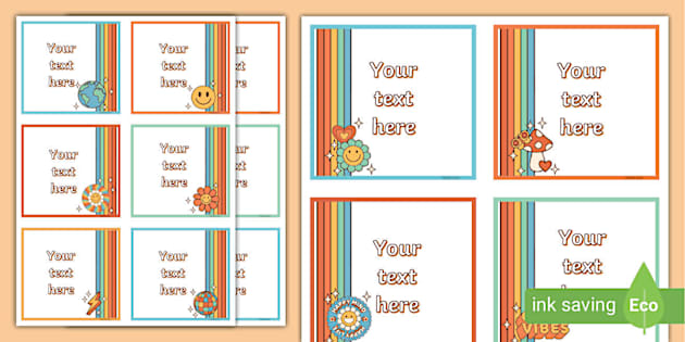 Retro-Themed Editable Peg Labels (teacher made) - Twinkl