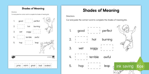 Vocabulary Gradient Posters Synonyms Shades of Meaning Word Choice