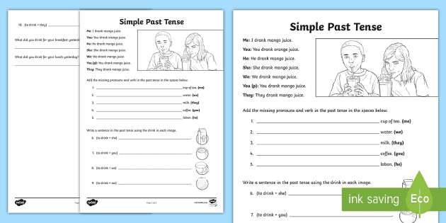 Simple Past Tense Worksheet (Teacher Made) - Twinkl