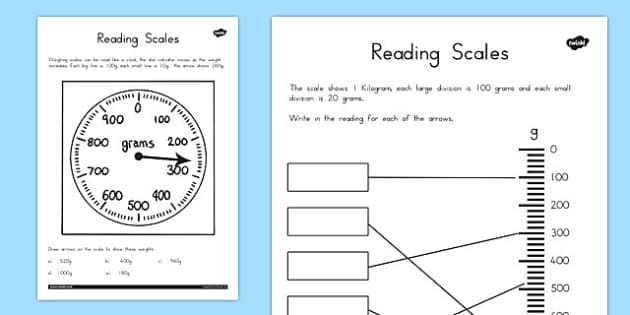 Reading Scales Worksheets