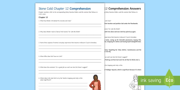 Chapter 12 Comprehension Questions to Support Teaching on 'Stone Cold' by