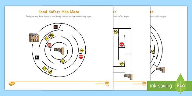 Road Safety Map Maze Teacher Made