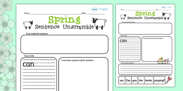 spring-sentence-unscramble-worksheets-teacher-made