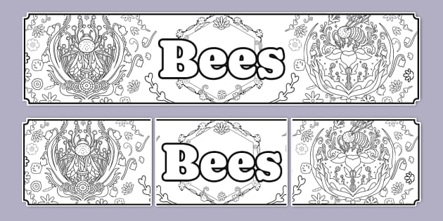 Bee-Themed Bee Colouring Display Banner (teacher made)