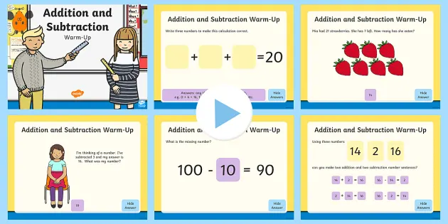 Year 2 Addition And Subtraction Maths Warm-Up Powerpoint